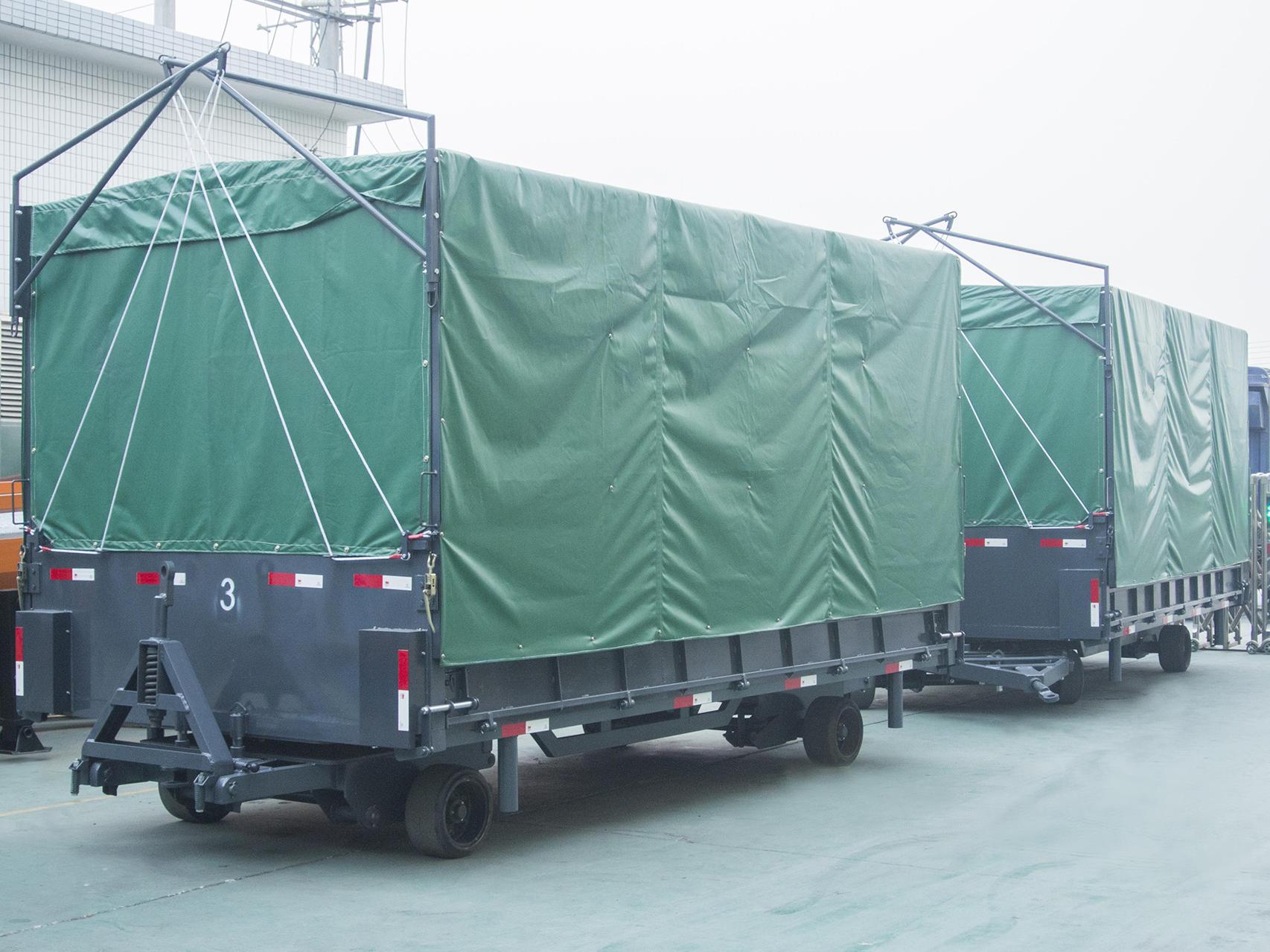 比亞迪定制展翼式雨篷拖車案例